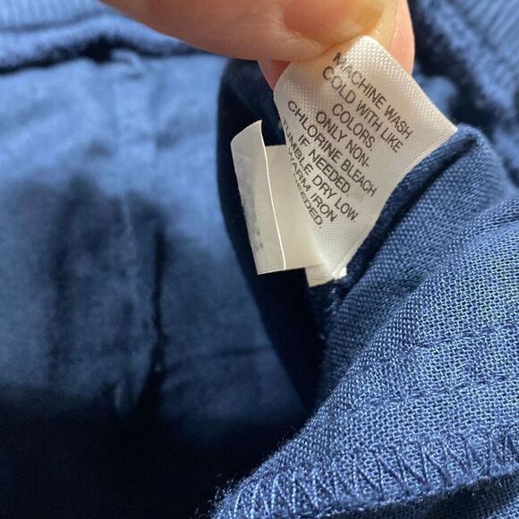 NWT J. Jill Women's Linen Cotton Pull On Drawstring Pants Indigo Blue XLT - Picture 13 of 13